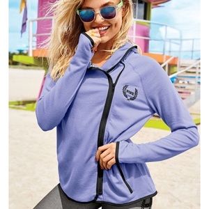 PINK VS LAVENDER ASYMMETRICAL ZIP/ HIGH LOW HOODIE